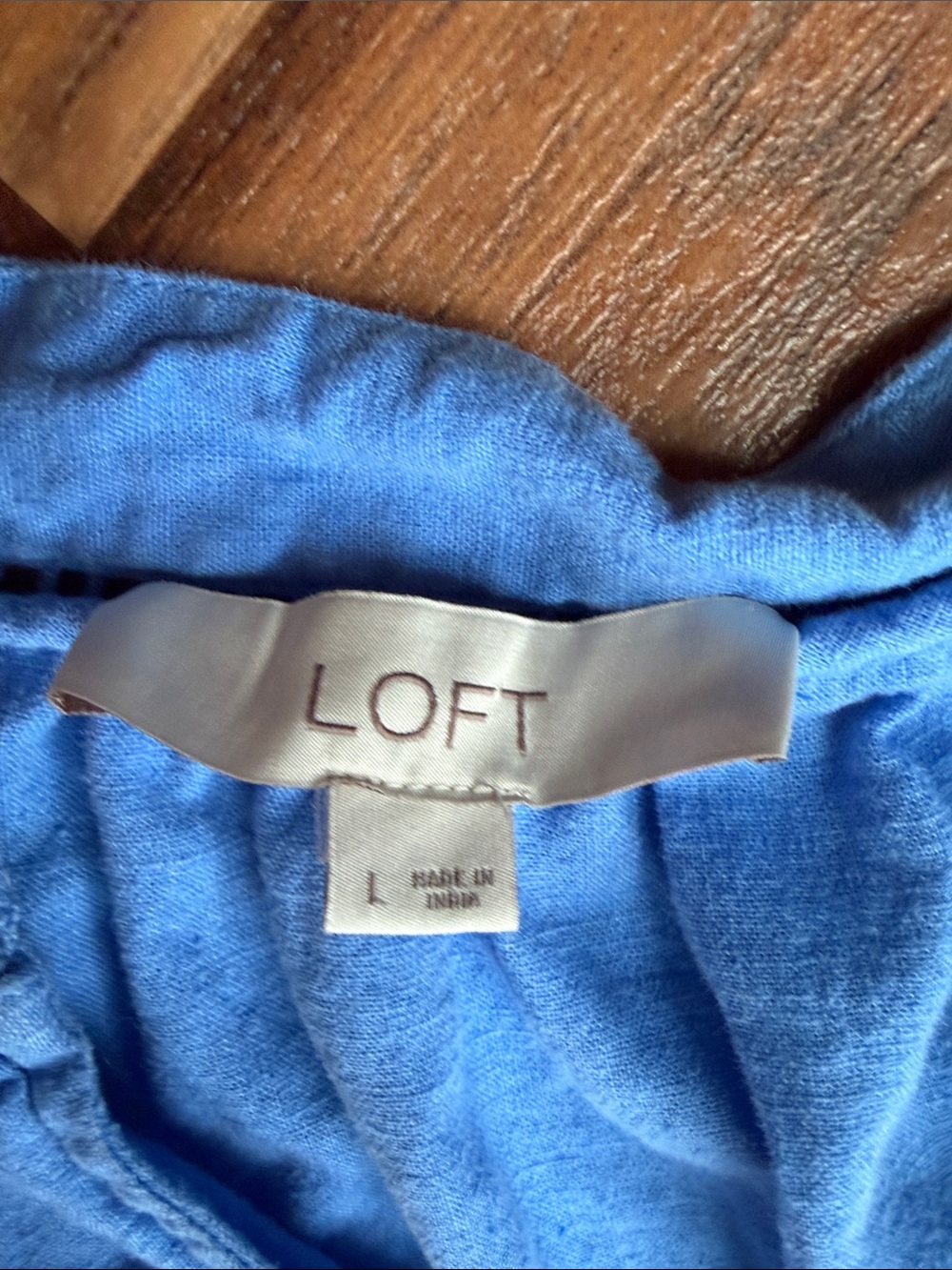 LOFT Sky Blue Peasant Blouse - Size Large - Picture 2 of 9
